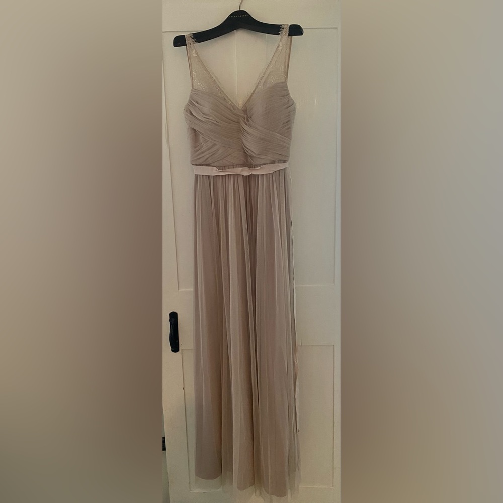 Anthropologie x BHLDN Hitherto Sleeveless Lace FLEUR Dress Sandstone Size 8